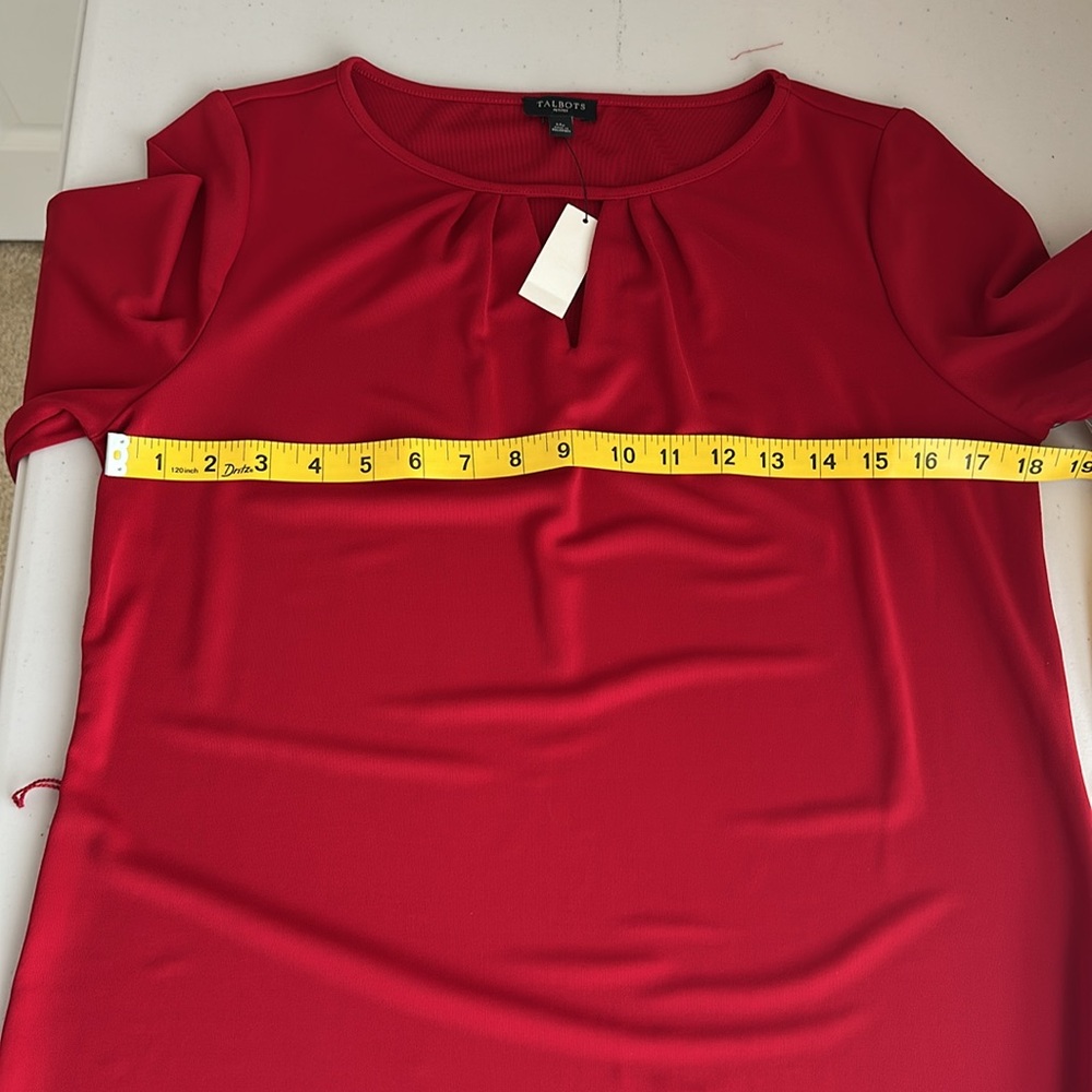 Talbots Red Long Sleeve Dress - Picture 7 of 11